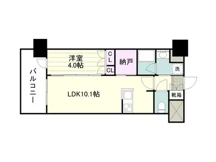 RJRプレシア鹿児島駅前(1LDK/9階)の間取り写真