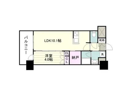 RJRプレシア鹿児島駅前(1LDK/10階)の間取り写真