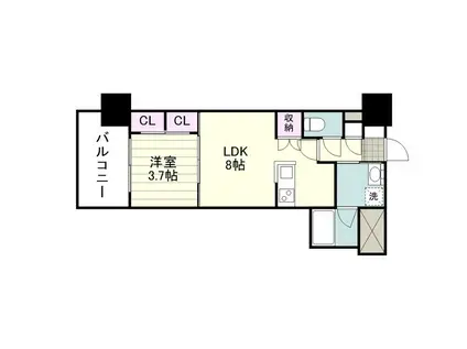 RJRプレシア鹿児島駅前(1LDK/10階)の間取り写真