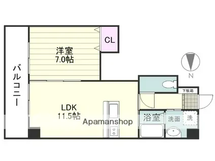 カーサ・フェリース池之上(1LDK/5階)の間取り写真