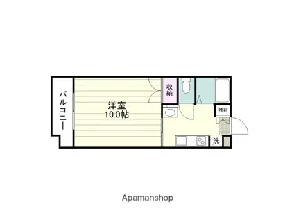 コーポリバーサイド(1K/4階)の間取り写真