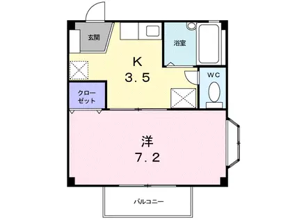 ガーデンヒルズ(1K/2階)の間取り写真