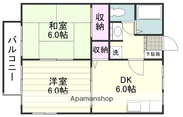 グレイス貴(2DK/2階)の間取り写真