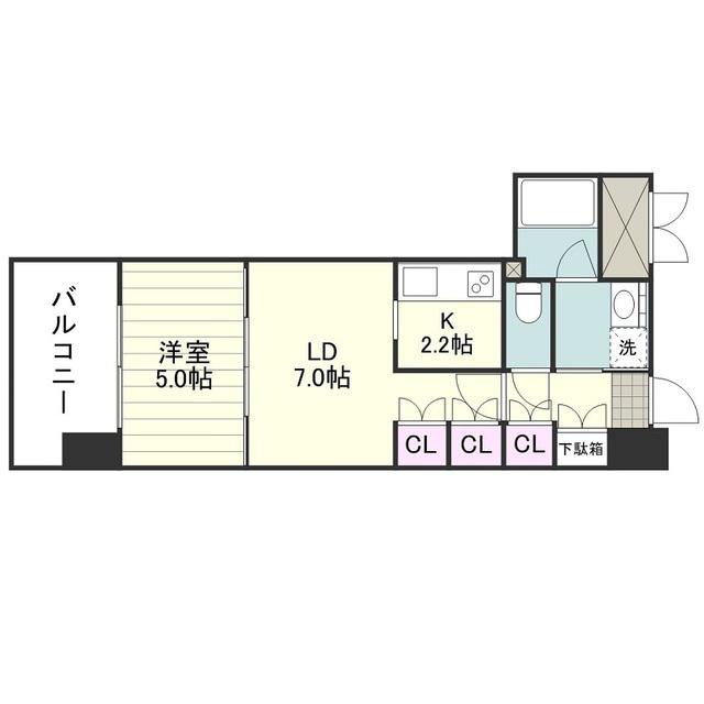 RJRプレシア郡元(1LDK/10階)の間取り写真