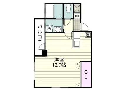 フォンス城西(ワンルーム/2階)の間取り写真