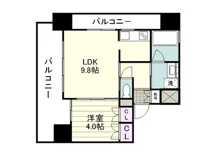 RJRプレシア鹿児島中央駅前(1LDK/4階)の間取り写真