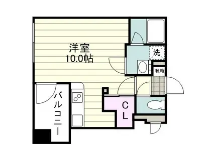 D DESIGN上之園(ワンルーム/9階)の間取り写真