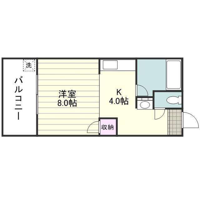柳田ビル(1K/2階)の間取り写真