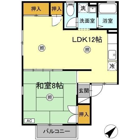 セジュール森園(1LDK/1階)の間取り写真