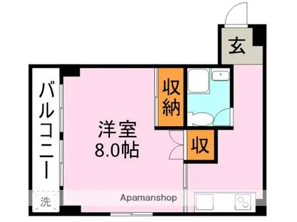 サンシュライン照国(1K/5階)の間取り写真