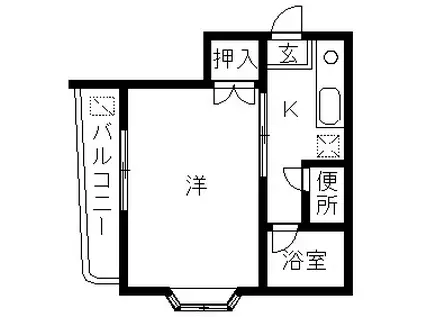 シティキャロル(1K/2階)の間取り写真