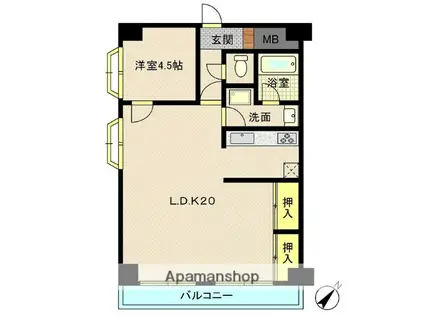 トーカンマンション高麗町(2LDK/6階)の間取り写真