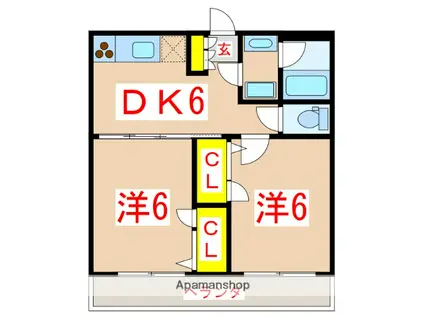 さくらヒルズ壱番館(2DK/5階)の間取り写真