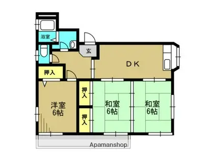 エステートK(3DK/1階)の間取り写真