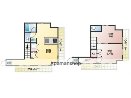 オーソメーサ(2LDK/3階)の間取り写真