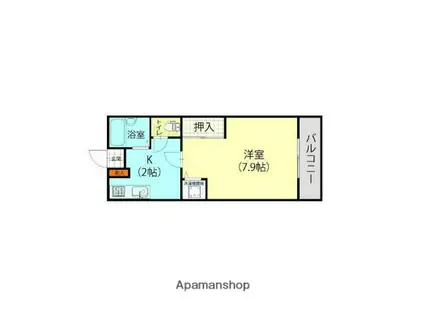 サンパティーク上之園(1K/2階)の間取り写真