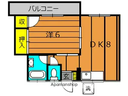 脇田野村マンション(1DK/3階)の間取り写真