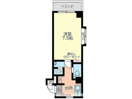 VILLA加治屋(1K/4階)の間取り写真