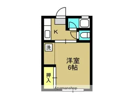 アパートメント草牟田(1K/2階)の間取り写真