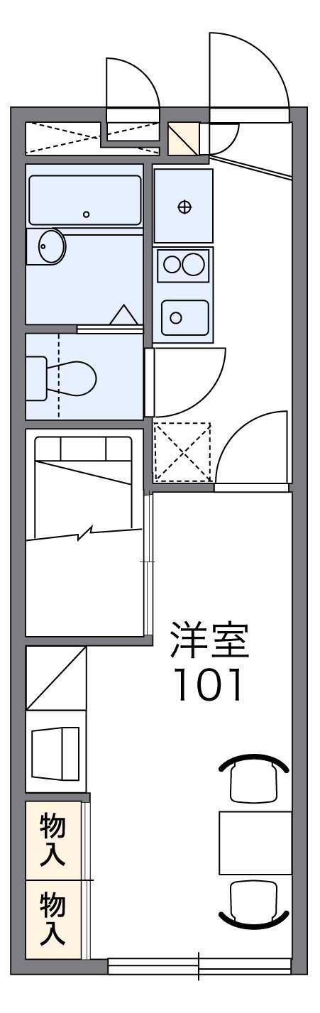 レオパレスエスポワール平佐(1K/2階)の間取り写真