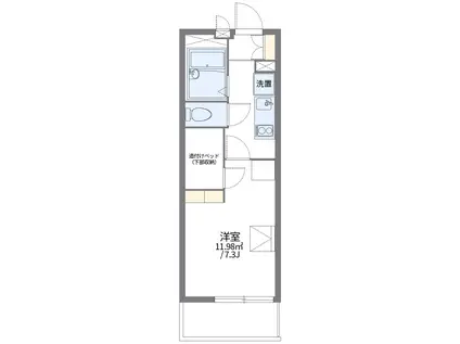 レオパレスコンパル唐湊 弐番館(1K/3階)の間取り写真