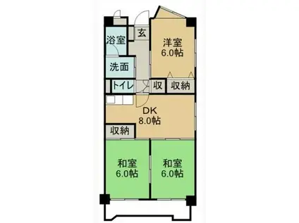 アマランス西田(3DK/5階)の間取り写真