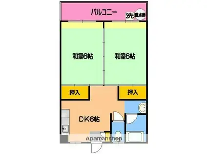 第8松山ビル(2DK/4階)の間取り写真