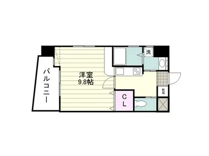 サンテラス松原(1K/4階)の間取り写真