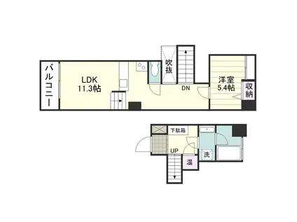STEP(1LDK/4階)の間取り写真