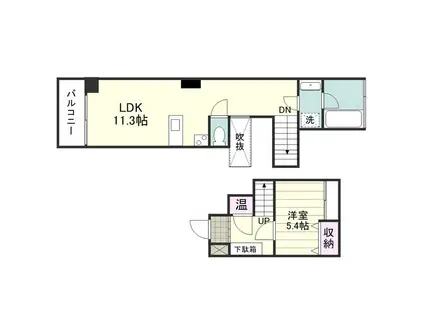 STEP(1LDK/2階)の間取り写真