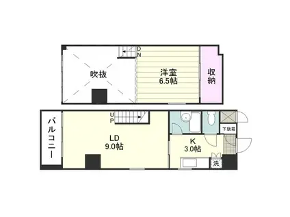 DUPLEX(1LDK/5階)の間取り写真