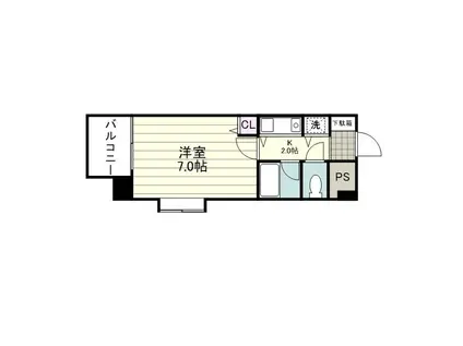 トーカンキャステール鹿児島駅前(1K/7階)の間取り写真