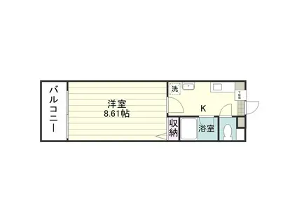 アーバン上荒田(1K/1階)の間取り写真