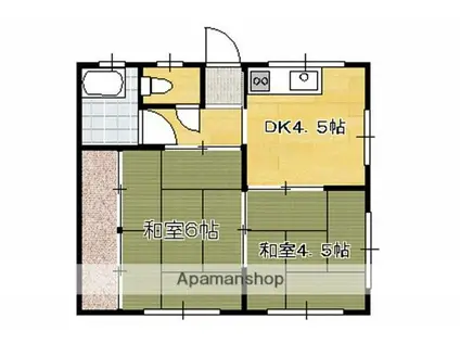 芙蓉荘(2K/1階)の間取り写真