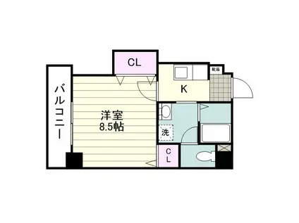 芦刈ビル(1K/3階)の間取り写真