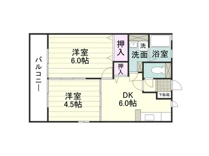 リリエンベルグ(2DK/2階)の間取り写真