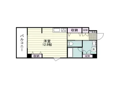 メゾン ド ヴァン・ドゥ(ワンルーム/2階)の間取り写真