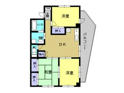 木通歯科ビル(3DK/3階)の間取り写真