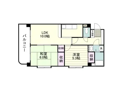 パークマンション明和(2LDK/1階)の間取り写真