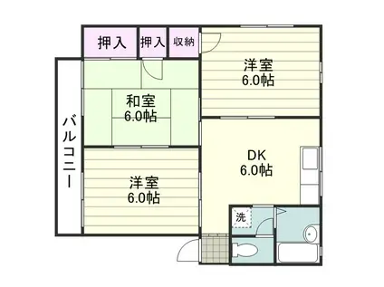 フォーブルⅣ(3DK/2階)の間取り写真