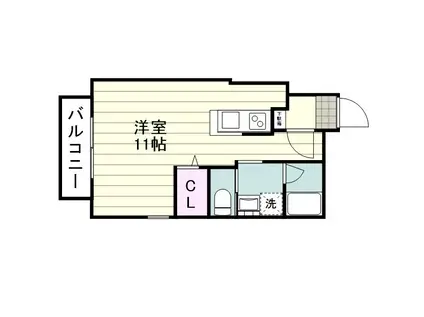 FONS西田橋(ワンルーム/2階)の間取り写真