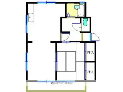 FRファミールB(1LDK/2階)の間取り写真