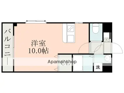 ヒルサイドガーデンⅠ(ワンルーム/2階)の間取り写真