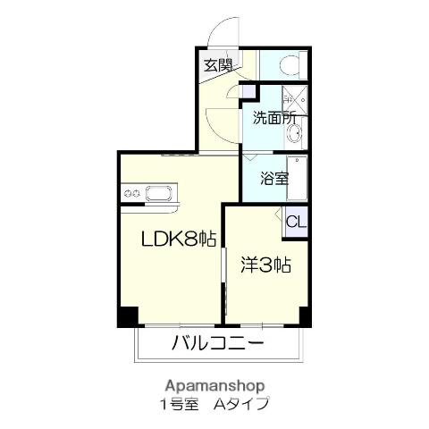 ピネータ天保山(1LDK/2階)の間取り写真