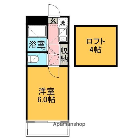 アップルハウス伊敷(1K/2階)の間取り写真