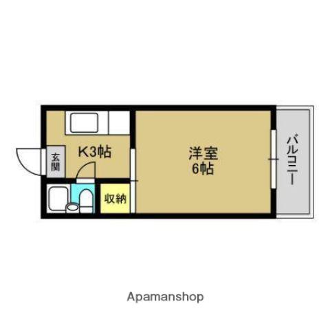 OKマンション(1K/1階)の間取り写真