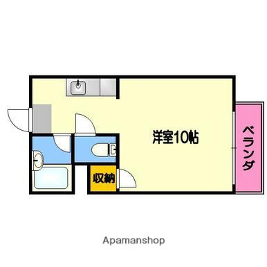 ジュライハイツ紫原(ワンルーム/2階)の間取り写真