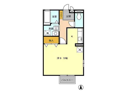 セジュールコンフォートT.A(ワンルーム/1階)の間取り写真