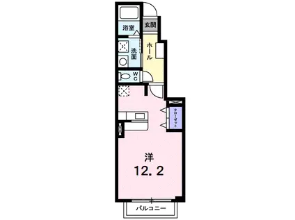 カリーノ・K(ワンルーム/1階)の間取り写真