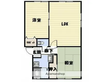 ソレジオ本村(2LDK/2階)の間取り写真